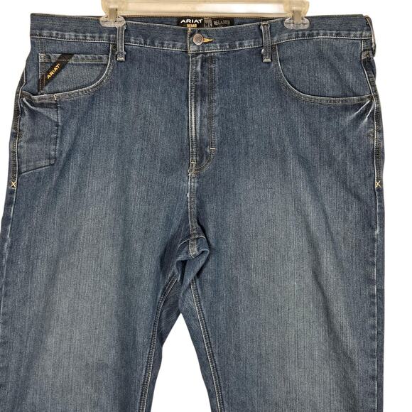 Ariat Rebar M4 Jeans Mens 44x30 Relaxed DuraStretch Boot Cut Carbine Workwear - Picture 2 of 13